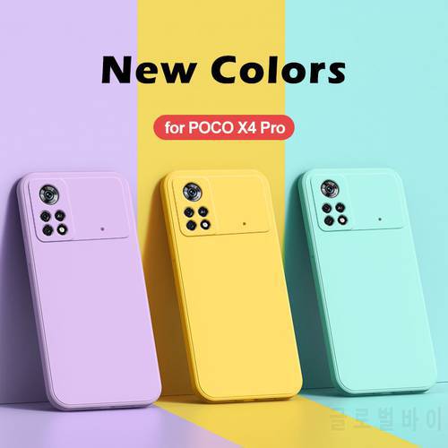 Poco X4 X 4 Pro X4pro Case Luxury Original Square Liquid Silicone Soft Cover For Xiaomi Poco X4 Pro 5g Poco X 4 Pro Pocox4 Pro
