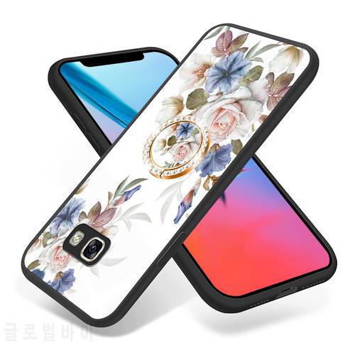 Car Magnetic Ring Suction Phone Case For Samsung Galaxy A73 A72 A71 A70S A6S Colorful Tempered Glass Cover For Galaxy J4 J3 M62
