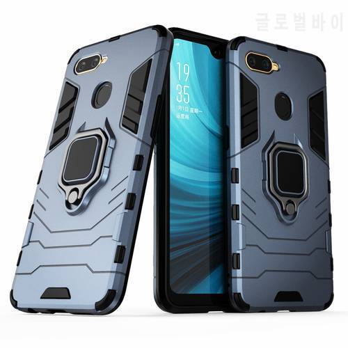 For OPPO A7 AX7 A7X A7N AX5S A5S A12 Case Shockproof Ring Stand Bumper Silicone + PC Phone Back Cover For OPOO A7 Funda Coque