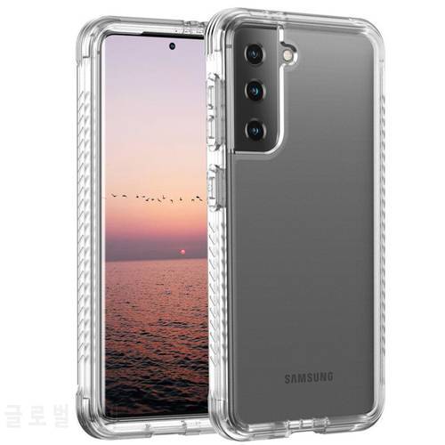 Samsung note20 ultra s21 Plus s21+ 360 Front&Back protection Phone Case tpu+pc Bumper Non-Slip Dual Layer Transparent Back Cover