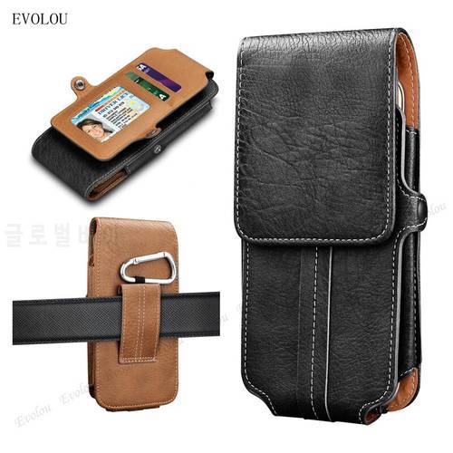 Vertical Leather Phone Pouch For Oppo Realme 8 Pro GT C21 Find X3 F19 Pro Plus A55 A74 A94 A54 5G Waist Holster Belt Clip Cover