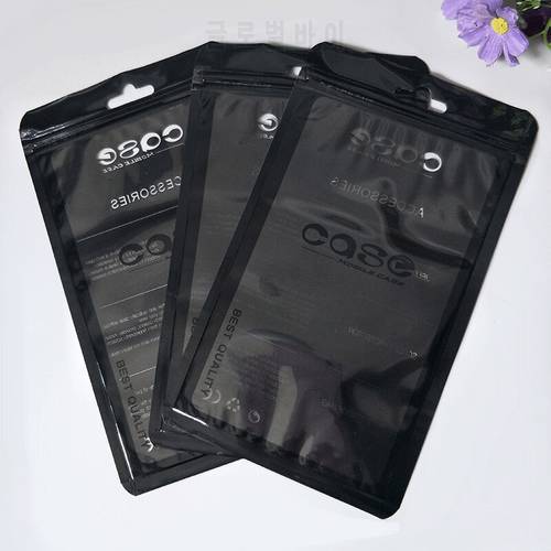 100Pcs 12x21cm 11x19cm 13.5x24cm Neutral Black PP Plastic Cell Phone Case Zip Lock Bags Packaging Sealing Self-Adhesive Pouch