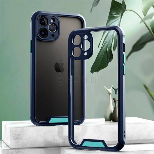 Shockproof Bumper Armor Phone Case For iPhone 12 11 13 Pro Max XR XS Max X 7 8 Plus 13 12 11 Pro Camera Protection Back Cover