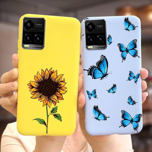 Beautiful Sunflower Butterfly For Vivo Y21 2021 Case Vivo Y21s Soft Silicone Phone Case For Vivo Y33s Y 21 s VivoY21 Cover Coque