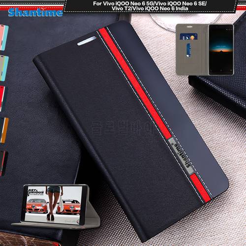 Luxury PU Leather Case For Vivo iQOO Neo 6 5G Flip Case For Vivo iQOO Neo 6 SE Neo 6 India Phone Case TPU Silicone Back Cover