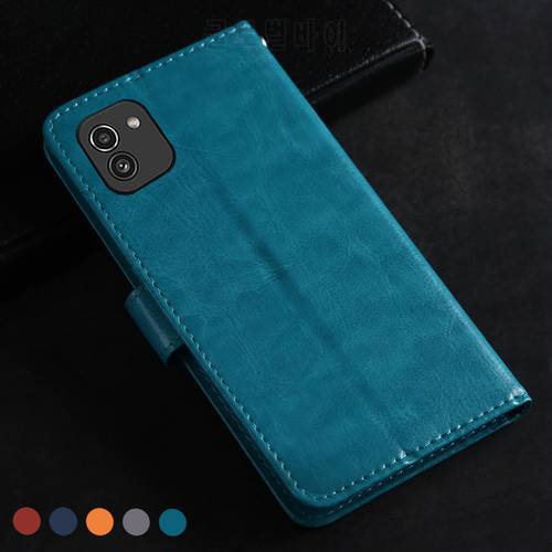 Card Slot Wallet Flip Phone Case on Samsung Galaxy A03 Case Samsung A03 A 03 Cover on Galaxy A03 Business Leather Case 6.5 inch