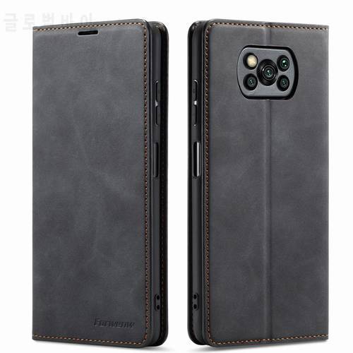 Magnetic Case For Xiaomi Mi Poco X3 Pro Case Wallet Leather Flip Cover For Xiaomi Poco pocophone X3 NFC GT Phone Bags Cases