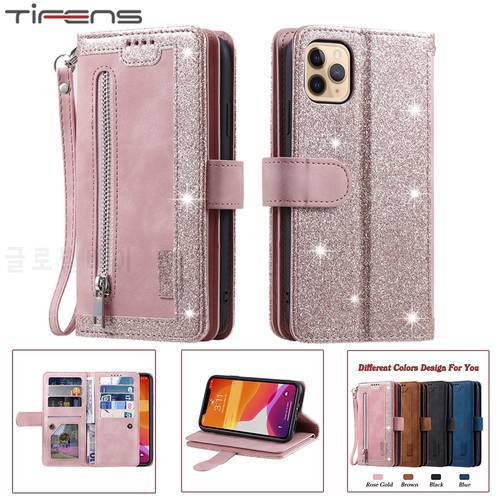 Zipper Wallet Case For iPhone 14 13 12 Mini 11 Pro XS Max XR X SE 2020 2022 6 6s 7 8 Plus Luxury Leather Cards Slot Phone Cover