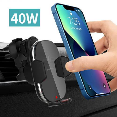 2022 Wireless Car Charger,40W Qi Fast Charging Auto-Clamping Car Mount,iPhone 13/12/Mini/11 Pro Max,Samsung S22,Note 20