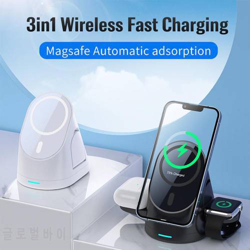 3-in-1 Magnetic Wireless Charger Compatible For iPhone12 13 Watch Earphone Wireless Charging Device
