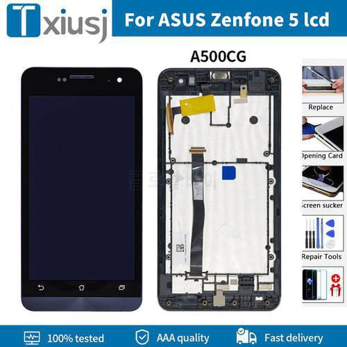 Original For ASUS Zenfone 5 T00J A500KL A500CG A501CG T00P LCD Touch Screen+Frame Digitizer Screen Display For Zenfone 5
