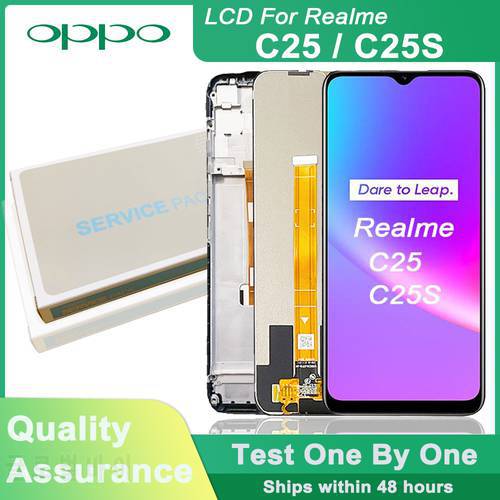 Original 6.5&39&39 Display for Realme C25 RMX3193 RMX3191 LCD 10 touch screen digitizer assembly for Realme C25S RMX3195 RMX3197 LCD