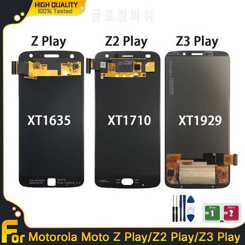 Tested LCD For Motorola Moto Z Play XT1635 Z2 Play XT1710 Z3 Play XT1929 LCD Display Touch Screen Digitizer Assembly Replacement