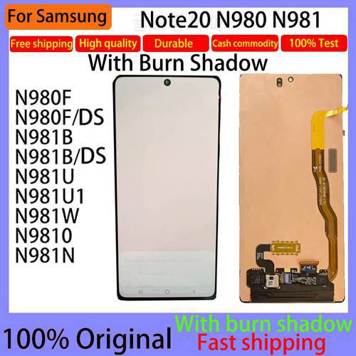 Original display Note20 LCD for Samsung Galaxy Note20 Display N980 N981 Note 20 display LCD Touch Screen With burn shadow