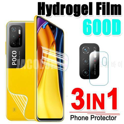 3IN1 Hydrogel Film For Xiaomi Poco M4 M3 F4 GT Pro 5G Water Gel Phone Screen Protector M F 4 3 4GT 3Pro M4Pro M3Pro Camera Glass