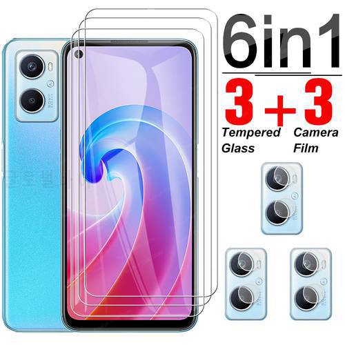 6 in 1 Tempered Glass For Oppo A96 Screen Protector Full Cover Camera Lens Film For Oppo A96 A 96 CPH2333 Protective Glass