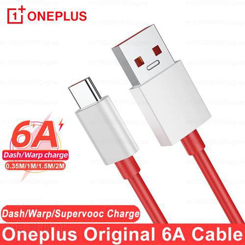 Oneplus Cable Original Type C 6A Fast Charge Warp Supervooc Dash Cable For One Plus 10 Pro 10R Nord 2T CE 2 5G 9R 9 8T 8 7T N20