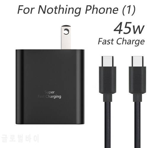 Fast Charger for Nothing Phone (1) 45w Rapid Charging with 5A USB C to USB C PD Cable