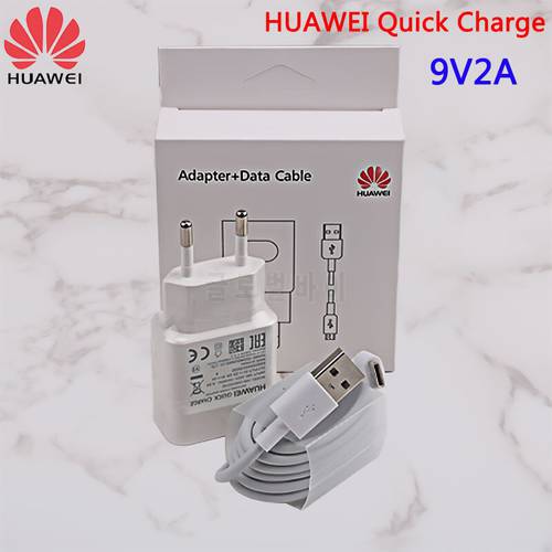Original Huawei QC2.0 Fast Charger 9V 2A EU plug Usb 3.1 Type-C cable quick charge adapter for P30 lite P9 P10 P20 Nova 3 4 4e