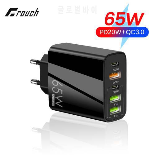 65W USB C Charger Fast Charging PD Type C Quick Charger 3.0 Mobile Phone Adapter For iphone Xiaomi Samsung ipad Tablet