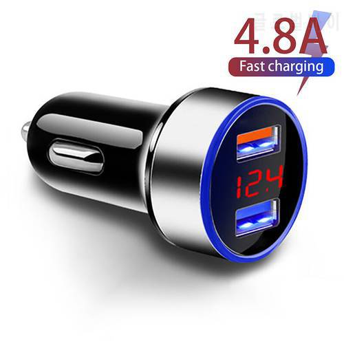 4.8A Car Chargers 2 Ports Fast Charging For Samsung Huawei iphone 11 8 Plus Universal Aluminum Dual USB Car-charger Adapter