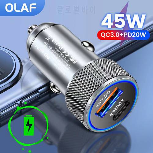 48W USB Car Charger Quick Charge 3.0 Type C PD Fast Charger For iPhone 13 Samsung S22 Tablet QC3.0 Dual Car USB Charger Adapter
