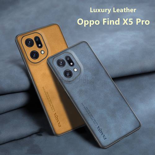 Funda For Oppo Find X5 Pro Case Luxury Leather Cover For Oppo Find X5 Soft Case Stylish Camera Protection Shockproof Bumper
