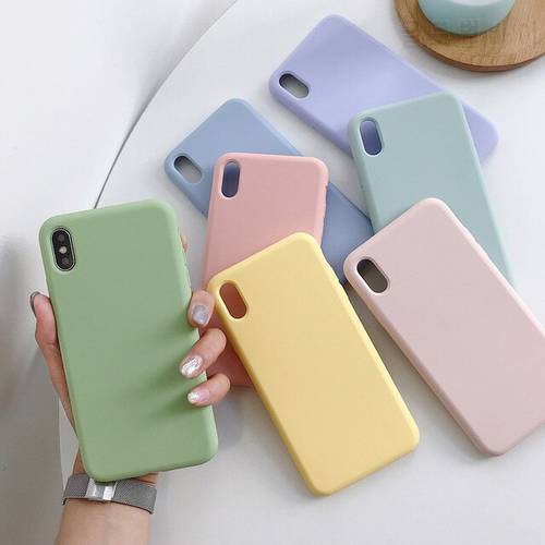 Silicone Solid Color Phone Case For XiaoMi Redmi 9 9A 8A 6 6A 7 7A 8 Plus Soft Cover Candy Color For Redmi 3S GO 4A 4X 5 5A PRO