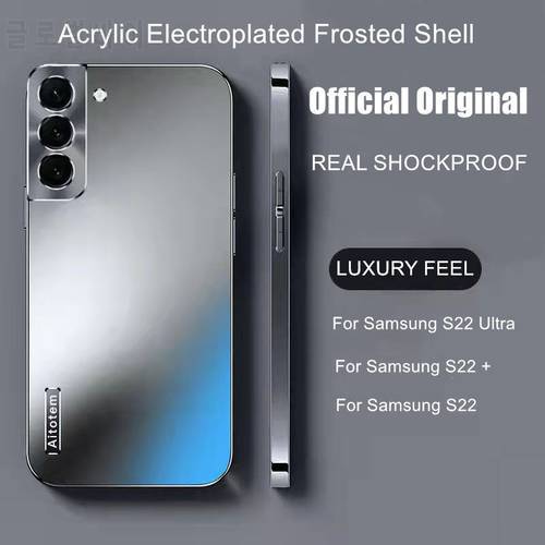 Electroplate Case For Samsung Galaxy S22 Ultra 5G Case Shockproof Acrylic Cover For Samsung S22 S21 Plus Camera Metal Lens Coque