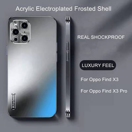 Shockproof Acrylic Case For Oppo Find X3 Pro Straight Electroplated Cover for Oppo Find X5 Pro 360 Full Protection Armor Fundas