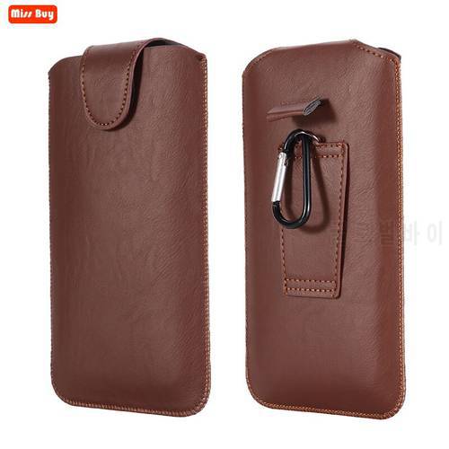 Universal Leather Phone Bag For iPhone 14 13 12 11 Pro Max 5 SE 6 6S 7 8 Plus X XR XS Max Case Waist Belt Pouch Carabiner Purse