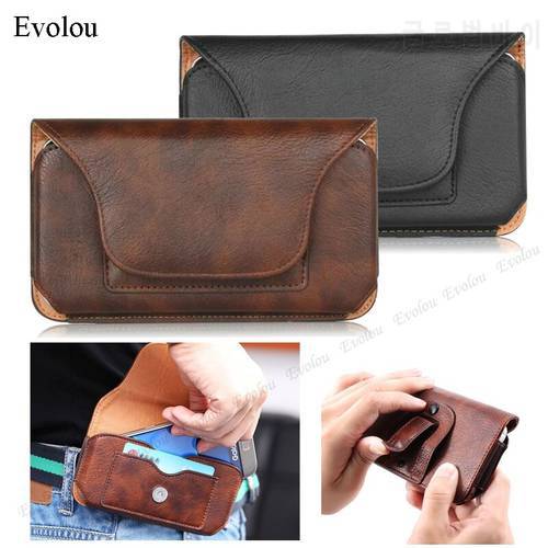 Leather Belt Clip Waist Bag For iphone 13 Pro Max 12 mini 11 XR XS SE 2020 8 7 6 Plus Universal Flip Leather Protection Cover