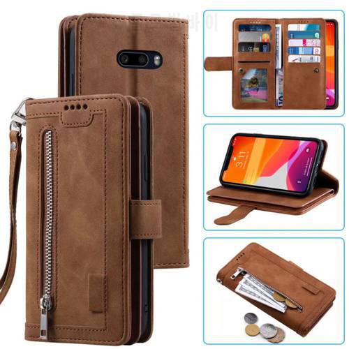 9 Cards Wallet Case For LG V50S Thinq Case Card Slot Zipper Flip Folio with Wrist Strap Carnival For LG V50S Thinq LMV510N Cover