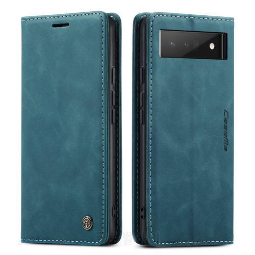 for Google Pixel 6 Pro Leather Case,CaseMe Retro Purse Luxury Magneti Card Holder Wallet Cover For Google Pixel 6