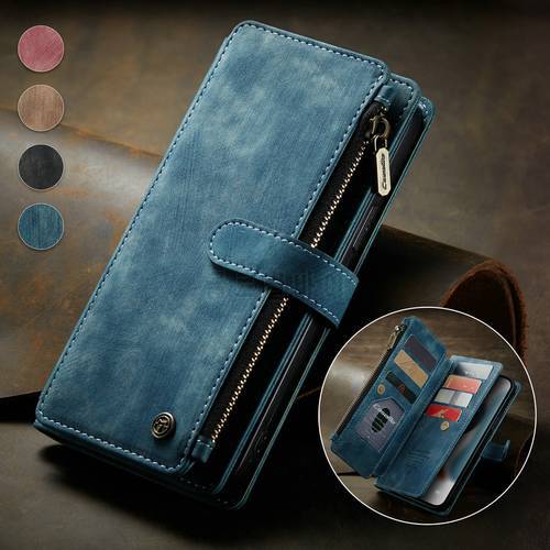 CaseMe Leather Phone 14 Case For iPhone 14 Pro Max 13 12 Xs XR X 7 8 6 6S Plus 11 Zipper Retro Wallet For iPhone 14 Pro Max Case