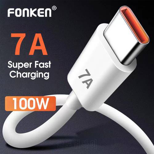 7A USB Type C Cable 100W Fast Charging Wire USB-C Charger Data Cord Mobile Phone Type-C Cable For Samsung S21 ultra S20 Poco