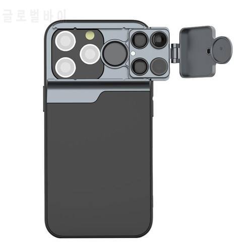 Fisheye Macro Telephoto Phone Long Focus Lens Mobile Phone External Lens Lens Case Kit For Apple IPhone 13 Series 13 Pro Max