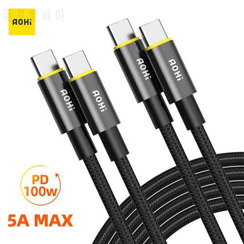 2PACK AOHI USB Type C Cable PD 100W USB C Cable for MacBook Pro Fast Charging Cable for Xiaomi Samsung Data Phone Charging Cable