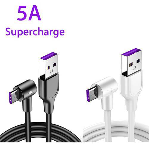 Type-c Data Cable Universal Elbow For MobilePhone Double-sided Plug-in Android High-speed 5A USB Fast Charging For Mobile Games