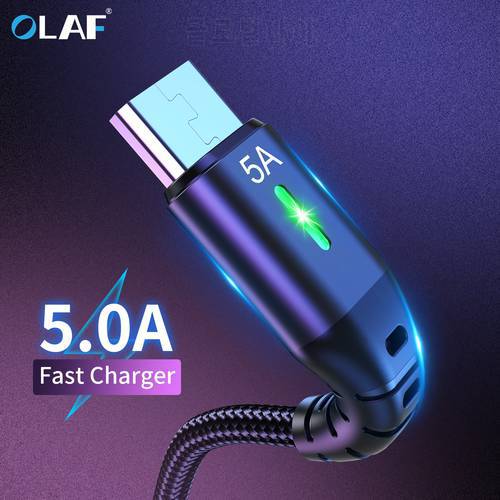 5A USB C Cable Fast Charge For Samsung S20 S21 Xiaomi Micro USB Data Cabo For Huawei P30 P40 Super Charger Type C Cable QC 3.0