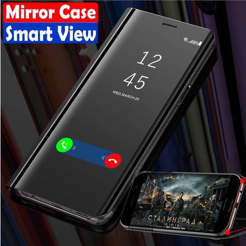 Smart Mirror Leather Flip Phone Case For Samsung Galaxy A12 A32 A42 A52 A72 5G 4G Book Stand Cover For A02 A02S Protective Coque