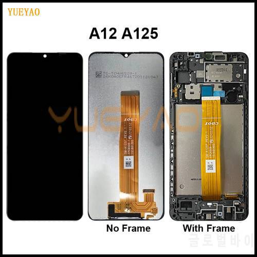 Original For Samsung Galaxy A12 LCD A125F SM-A125F A125 LCD Display Screen Panel Touch Screen Digitizer Assembly With Frame