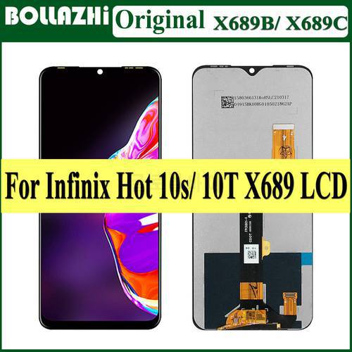6.82inch New X689 LCD For INFINIX HOT 10T 10S X689C x689D LCD Display Touch Screen Digiziter Assembly Repair Replacement Parts