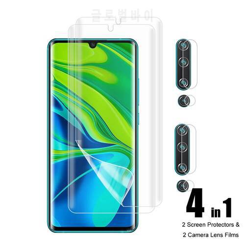 4 in 1 For Xiaomi Mi Note 10 Pro / Note 10 Screen Protector Soft Hydrogel Film 3D Full Coverage & Camera Lens Film