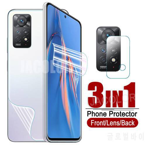 3IN1 Water Gel Film For Xiaomi Redmi Note 11 Pro 11E 11T 11s 5G 10 10S 10T Screen Protector+Back Cover Hydrogel Film+Lens Glass