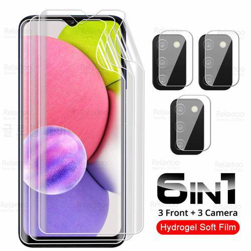 6in1 Full Glue Hydrogel Film For Samsung Galaxy A03s A03 Core Samsun A 03s 03 s A03Core Phone Soft Screen Protector Camera Glass
