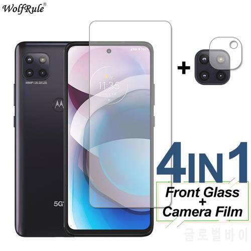4-In-1 Tempered Glass For Motorola One 5G UW Ace Screen Protector Protective Phone Camera Lens Film For Motorola One 5G UW Ace