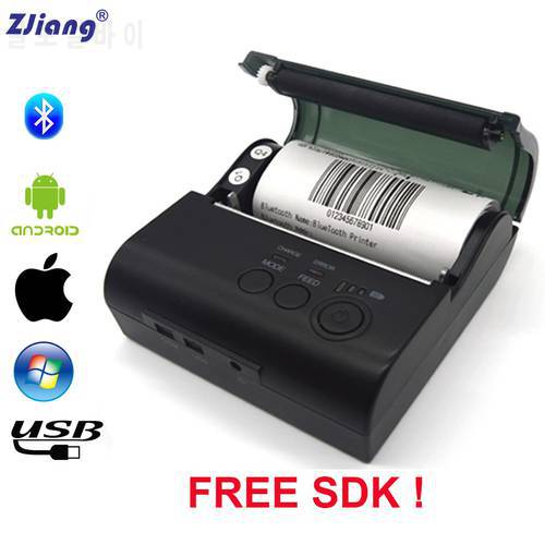 Portable Mini 80mm Bluetooth Thermal Receipt Ticket Printer For Mobile Phone Android iOS Bill Machine for Store