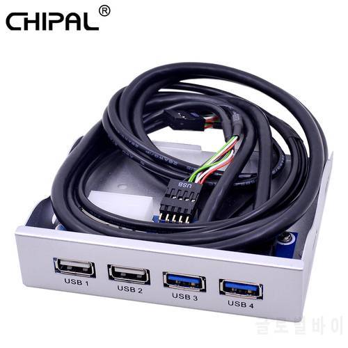 CHIPAL 3.5 Front Panel PC 4 Ports USB2.0 USB3.0 Hub 20Pin Splitter Internal Combo Adapter for Desktops Floppy Bay