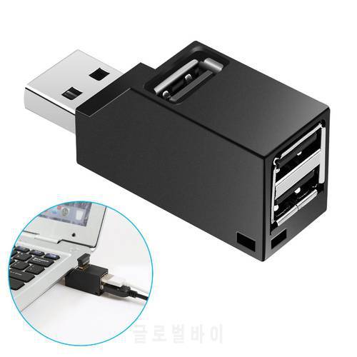 Mini USB 2.0 Hub 3 Ports Portable USB Hub 480 Mbps High Speed Slim Hub USB Splitter Black/White for Laptop Computer Use